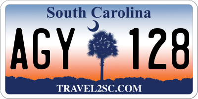 SC license plate AGY128