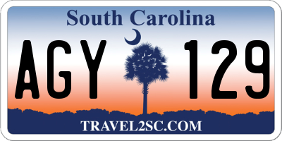 SC license plate AGY129