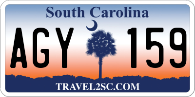 SC license plate AGY159