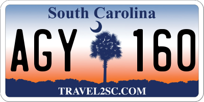 SC license plate AGY160