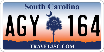SC license plate AGY164