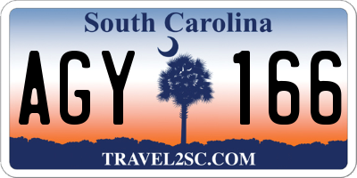 SC license plate AGY166