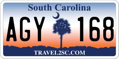 SC license plate AGY168