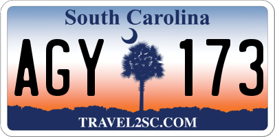 SC license plate AGY173