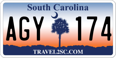 SC license plate AGY174