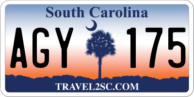 SC license plate AGY175