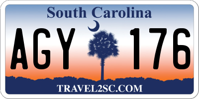 SC license plate AGY176