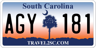 SC license plate AGY181