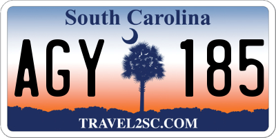 SC license plate AGY185