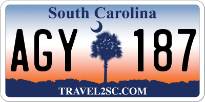 SC license plate AGY187