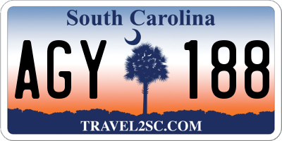 SC license plate AGY188