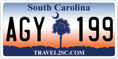 SC license plate AGY199