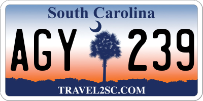 SC license plate AGY239