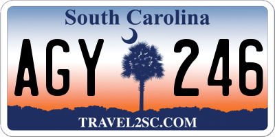 SC license plate AGY246