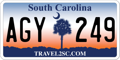 SC license plate AGY249