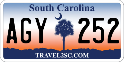 SC license plate AGY252