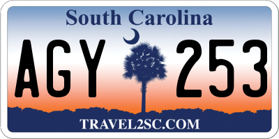 SC license plate AGY253