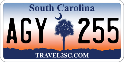 SC license plate AGY255