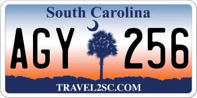 SC license plate AGY256