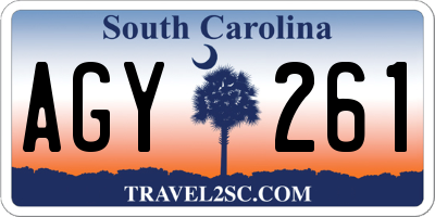 SC license plate AGY261