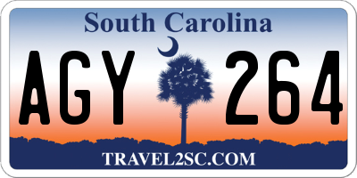 SC license plate AGY264