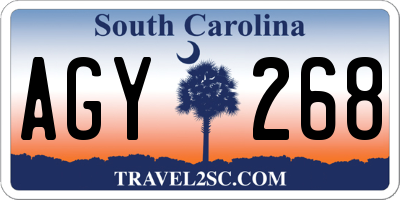 SC license plate AGY268