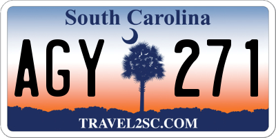 SC license plate AGY271