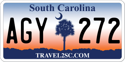 SC license plate AGY272