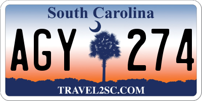 SC license plate AGY274