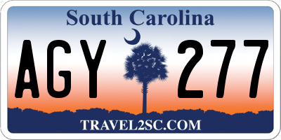 SC license plate AGY277