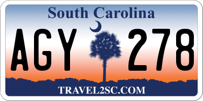SC license plate AGY278