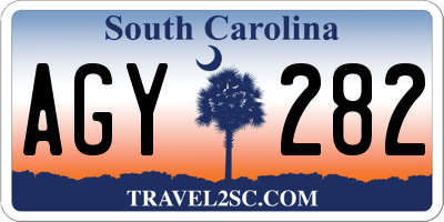 SC license plate AGY282