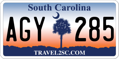 SC license plate AGY285