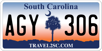 SC license plate AGY306