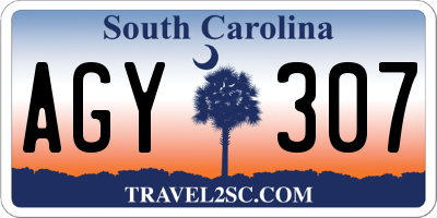 SC license plate AGY307