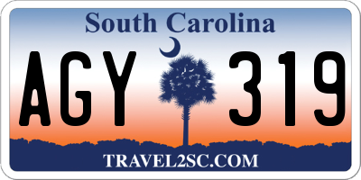 SC license plate AGY319
