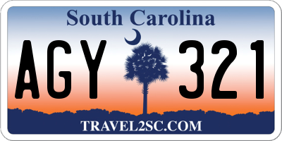 SC license plate AGY321