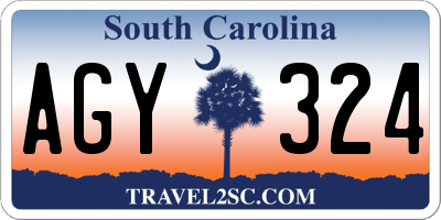 SC license plate AGY324