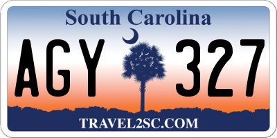SC license plate AGY327