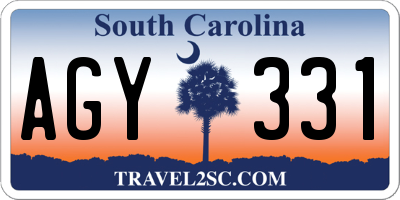SC license plate AGY331