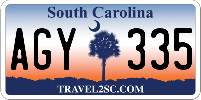 SC license plate AGY335