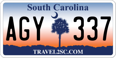 SC license plate AGY337