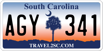 SC license plate AGY341