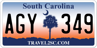 SC license plate AGY349