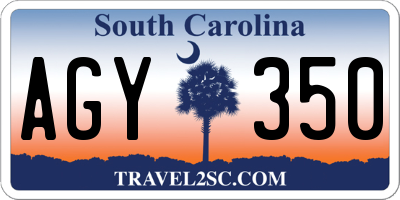 SC license plate AGY350