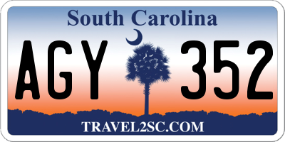 SC license plate AGY352