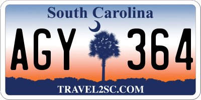 SC license plate AGY364