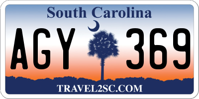 SC license plate AGY369