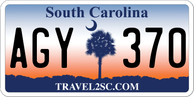 SC license plate AGY370