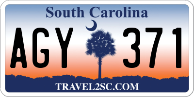 SC license plate AGY371